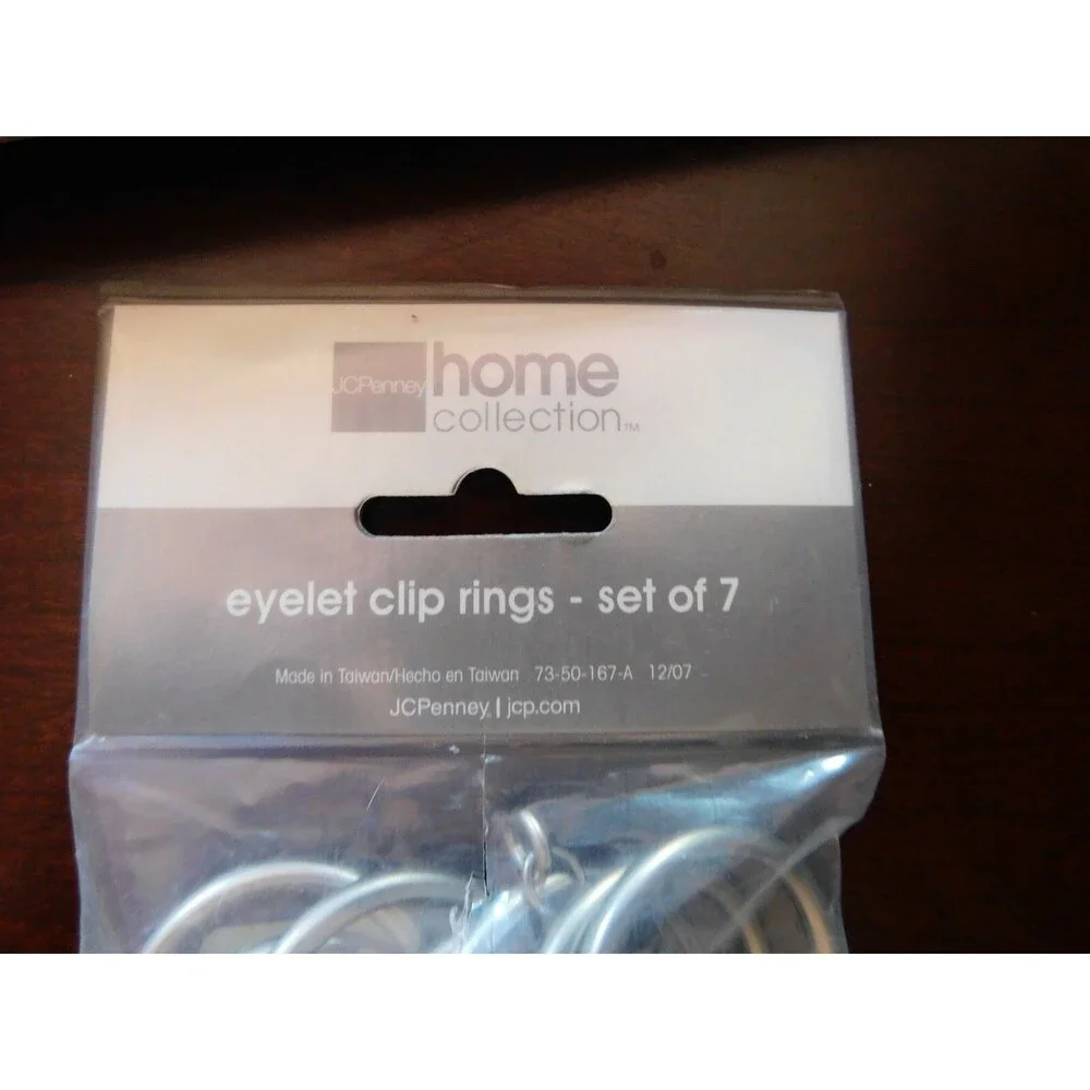 JCPenney home collection Pewter Clip Rings (1 Package / 8 Rings total)